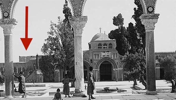 صور قديمة للمسجد الاقصى ويظهر مبنى النجارة
