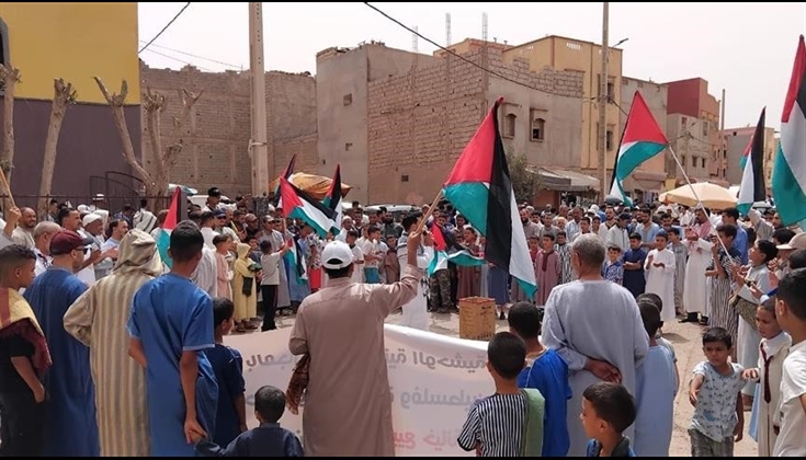 آلاف المغاربة يطالبون بالاستمرار في دعم القضية الفلسطينية